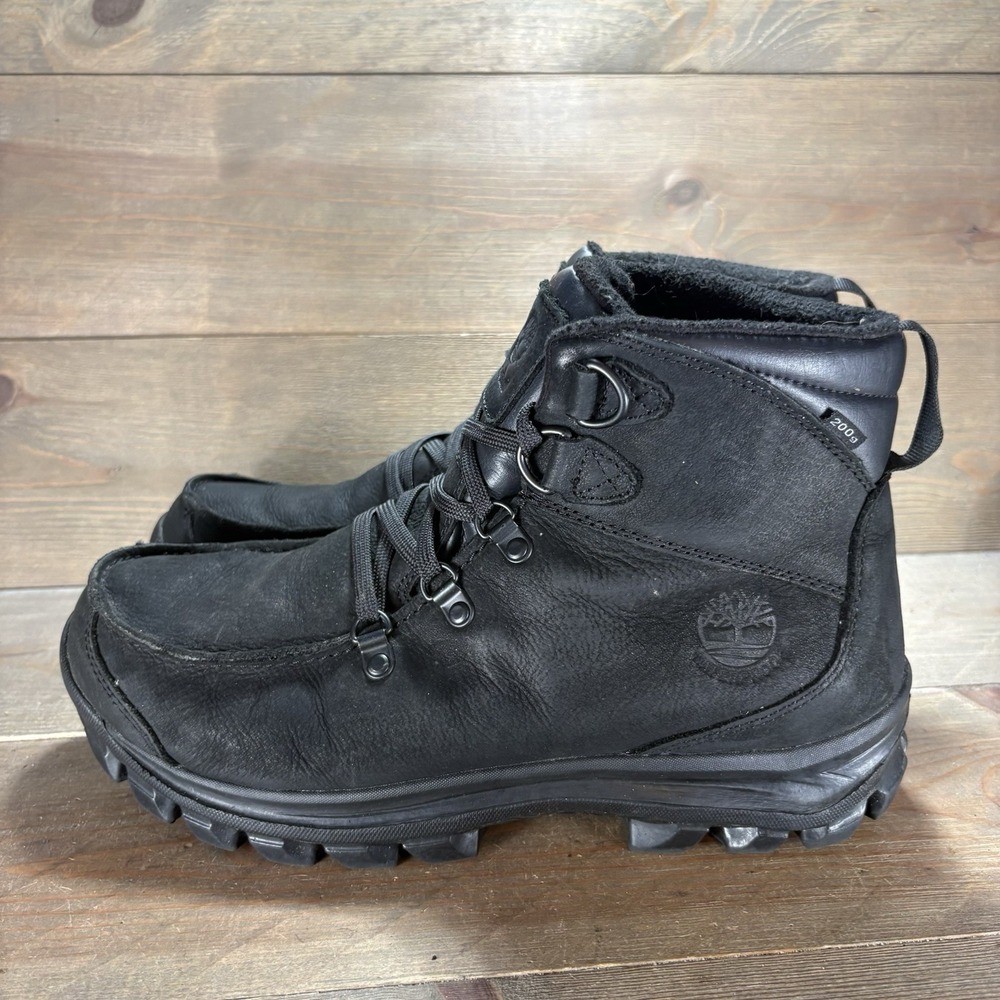 timberland chillberg mens size 9.5 shoes black leather waterproof snow boots